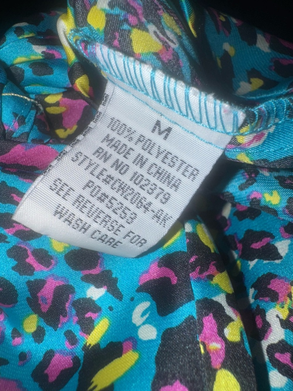 Vibrant Satin Teal Leopard Print Tie-Front Women's Cropped Tank Top - Picture 6 of 6